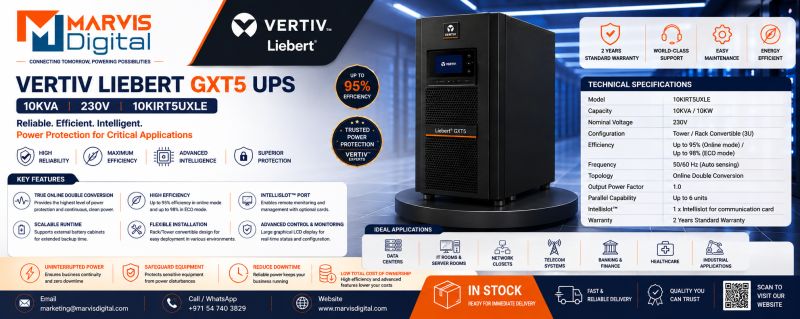Vertiv Liebert GXT5 UPS 10kVA 230V – Online Double Conversion UPS for Critical Power Protection