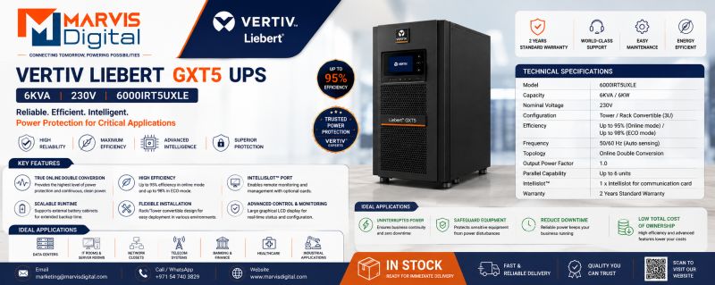 Vertiv Liebert GXT5 UPS 6kVA 230V – Online Double-Conversion UPS UAE